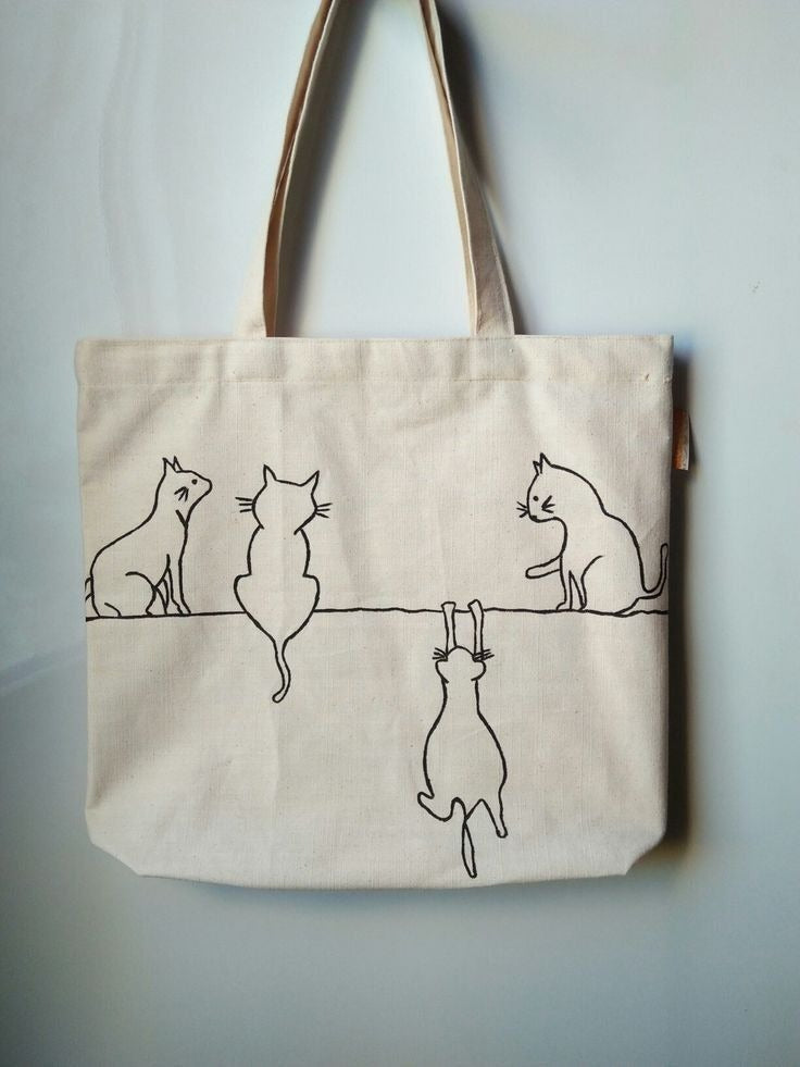 Canvas Tote Bag:cats Canvas Tote Bag:cats