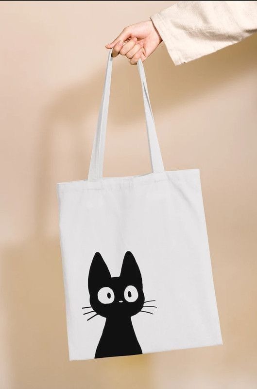Canvas Tote Bag: black cat Canvas Tote Bag: black cat