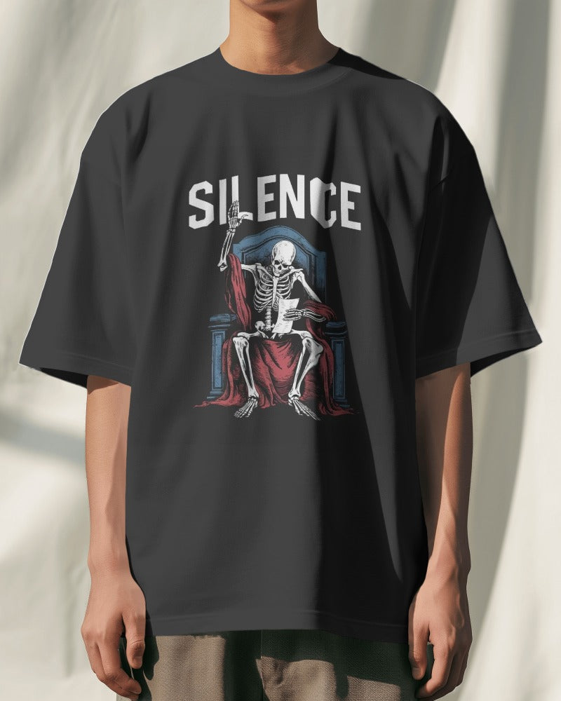 Unisex Short Sleeve T-Shirt: Skeleton Silence Unisex Short Sleeve T-Shirt: Skeleton Silence