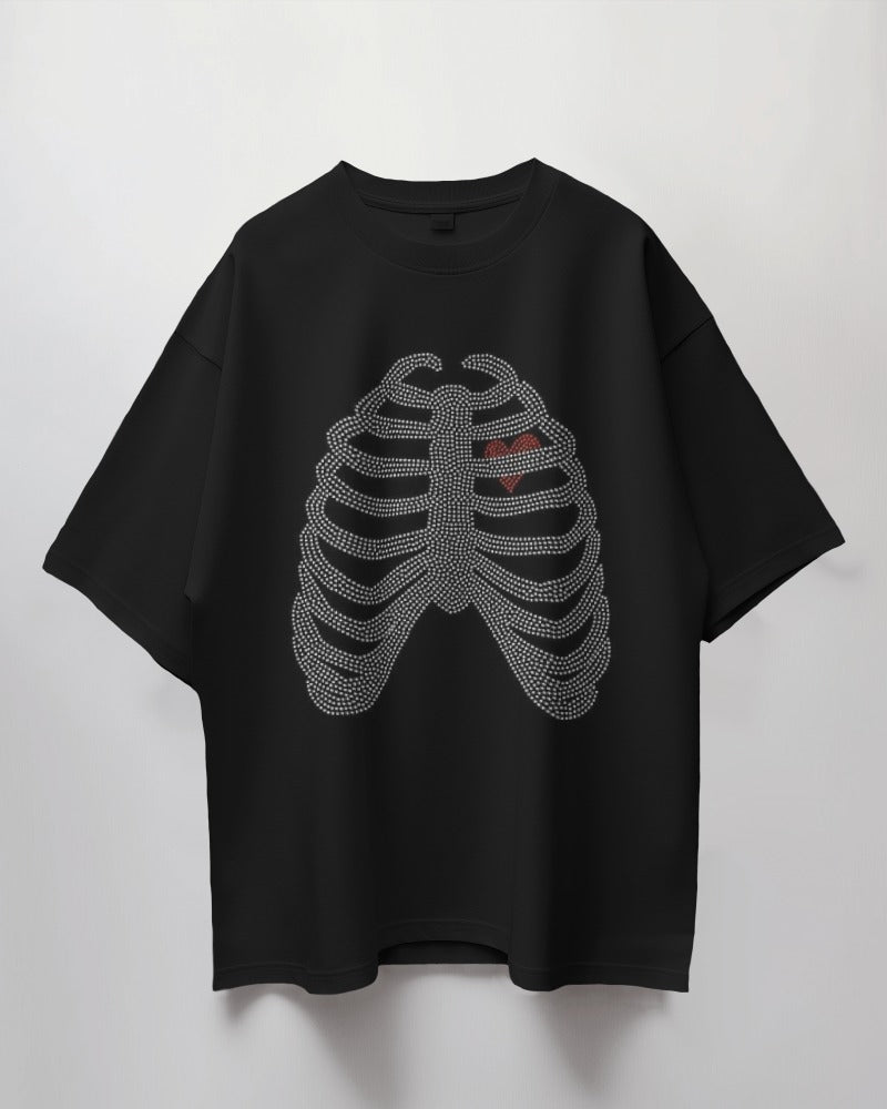 Unisex Short Sleeve T-shirt: Heart In Skeleton Unisex Short Sleeve T-shirt: Heart In Skeleton