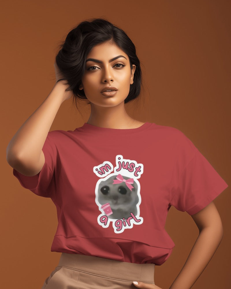 Feminine Short Sleeve T-Shirt: I'm Just a Girl Feminine Short Sleeve T-Shirt: I'm Just a Girl