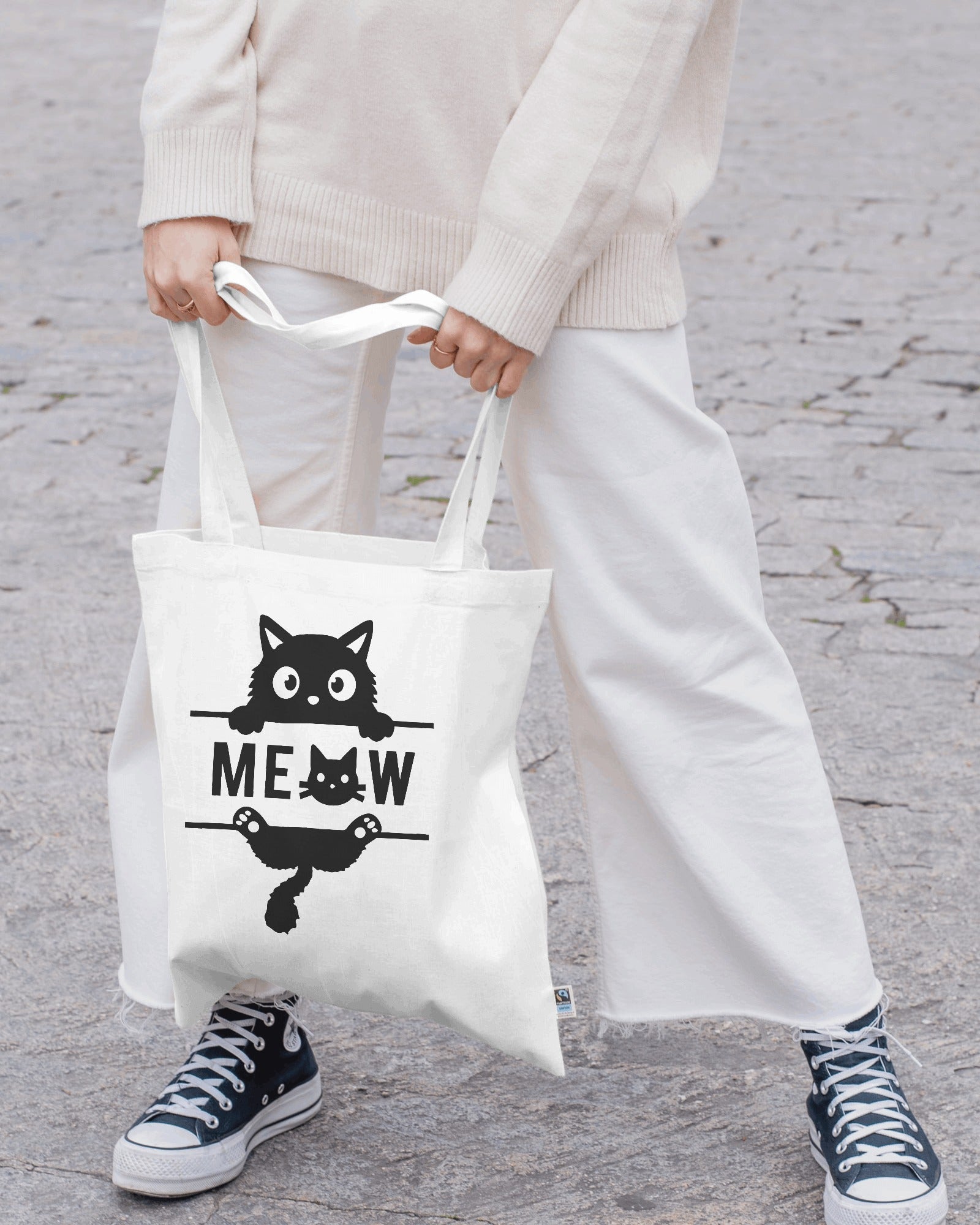 Canvas Tote Bag: Meow Canvas Tote Bag: Meow