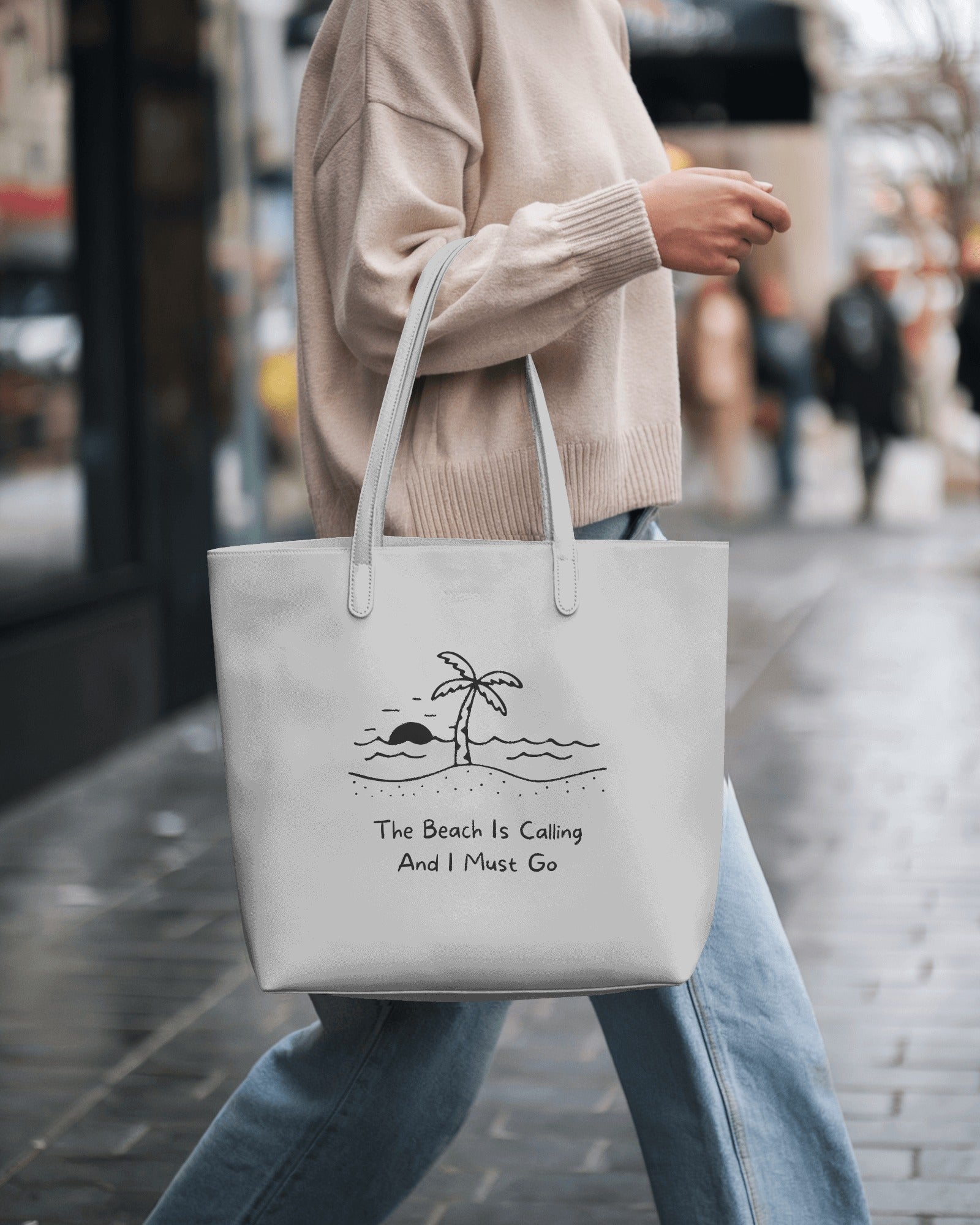 Canvas Tote Bag: Beach Canvas Tote Bag: Beach